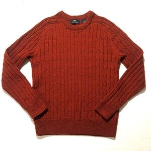 Woods & Gray 100% Wool Cable‎ Knit Sweater Rust Brown Women’s size M NWOT